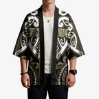 Custom Aotearoa Waikato Tainui Kimono Maori Tribal Pattern