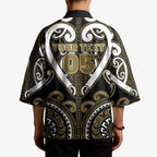 Custom Aotearoa Waikato Tainui Kimono Maori Tribal Pattern
