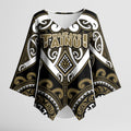Custom Aotearoa Waikato Tainui Kimono Sleeve Blouse Maori Tribal Pattern