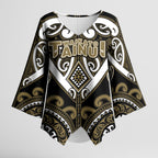 Custom Aotearoa Waikato Tainui Kimono Sleeve Blouse Maori Tribal Pattern