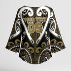 Custom Aotearoa Waikato Tainui Kimono Sleeve Blouse Maori Tribal Pattern