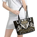 Aotearoa Waikato Tainui Leather Tote Bag Maori Tribal Pattern