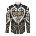 Custom Aotearoa Waikato Tainui Long Sleeve Button Shirt Maori Tribal Pattern