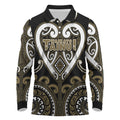 Custom Aotearoa Waikato Tainui Long Sleeve Polo Shirt Maori Tribal Pattern