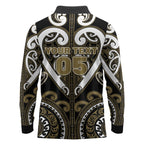 Custom Aotearoa Waikato Tainui Long Sleeve Polo Shirt Maori Tribal Pattern