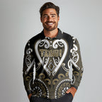 Custom Aotearoa Waikato Tainui Long Sleeve Polo Shirt Maori Tribal Pattern