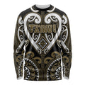 Custom Aotearoa Waikato Tainui Long Sleeve Shirt Maori Tribal Pattern