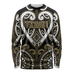 Custom Aotearoa Waikato Tainui Long Sleeve Shirt Maori Tribal Pattern