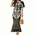 Custom Aotearoa Waikato Tainui Mermaid Dress Maori Tribal Pattern