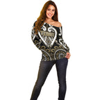 Custom Aotearoa Waikato Tainui Off Shoulder Sweater Maori Tribal Pattern