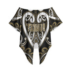 Custom Aotearoa Waikato Tainui Off Shoulder Wrap Waist Top Maori Tribal Pattern