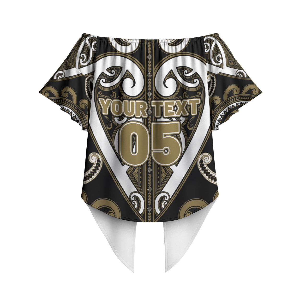 Custom Aotearoa Waikato Tainui Off Shoulder Wrap Waist Top Maori Tribal Pattern