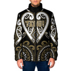 Custom Aotearoa Waikato Tainui Padded Jacket Maori Tribal Pattern
