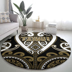 Aotearoa Waikato Tainui Round Carpet Maori Tribal Pattern