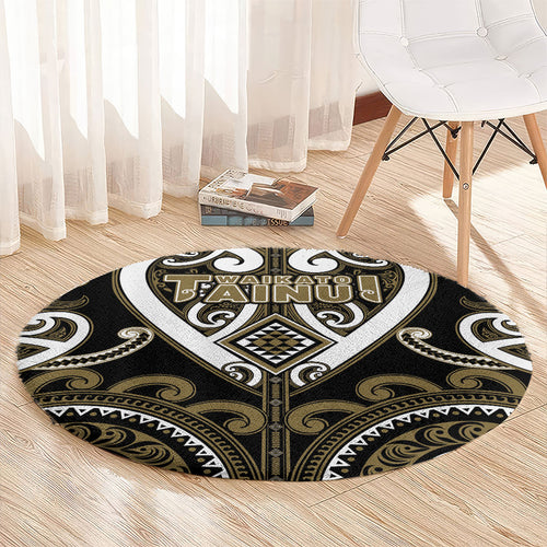 Aotearoa Waikato Tainui Round Carpet Maori Tribal Pattern