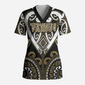 Custom Aotearoa Waikato Tainui Scrub Top Maori Tribal Pattern