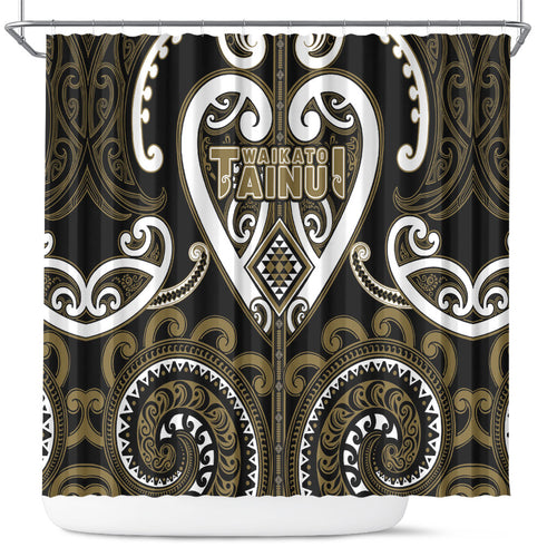 Aotearoa Waikato Tainui Shower Curtain Maori Tribal Pattern