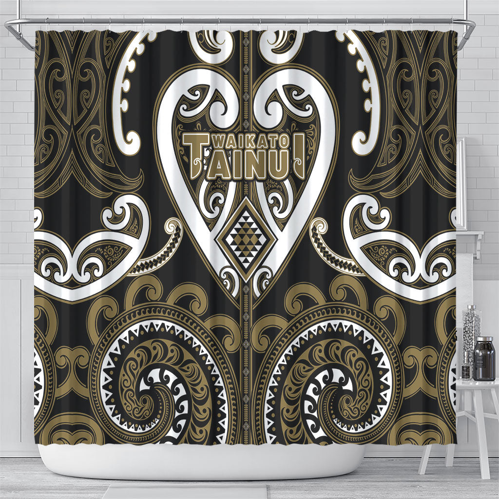 Aotearoa Waikato Tainui Shower Curtain Maori Tribal Pattern