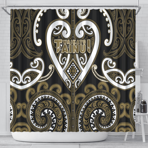Aotearoa Waikato Tainui Shower Curtain Maori Tribal Pattern