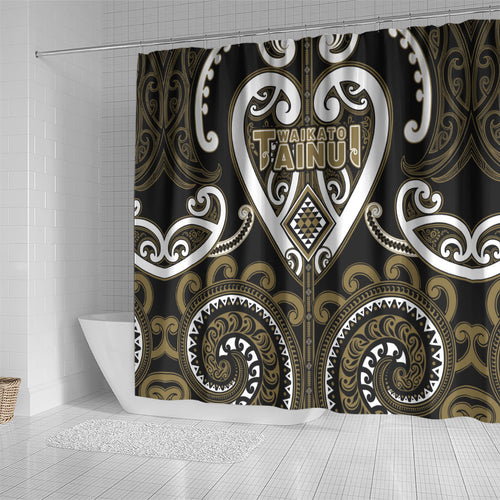 Aotearoa Waikato Tainui Shower Curtain Maori Tribal Pattern