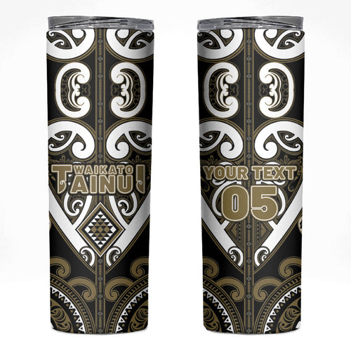 Custom Aotearoa Waikato Tainui Skinny Tumbler Maori Tribal Pattern