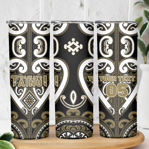Custom Aotearoa Waikato Tainui Skinny Tumbler Maori Tribal Pattern