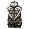 Custom Aotearoa Waikato Tainui Sleeveless Hoodie Maori Tribal Pattern