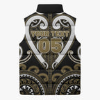 Custom Aotearoa Waikato Tainui Sleeveless Puffer Jacket Maori Tribal Pattern