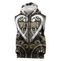 Custom Aotearoa Waikato Tainui Sleeveless Zip Hoodie Maori Tribal Pattern