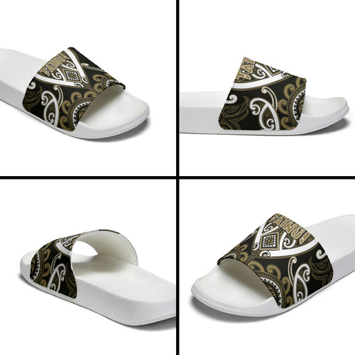 Aotearoa Waikato Tainui Slide Sandals Maori Tribal Pattern