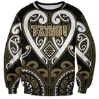 Custom Aotearoa Waikato Tainui Sweatshirt Maori Tribal Pattern