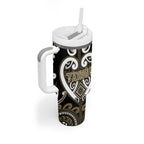 Custom Aotearoa Waikato Tainui Tumbler With Handle Maori Tribal Pattern