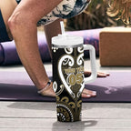 Custom Aotearoa Waikato Tainui Tumbler With Handle Maori Tribal Pattern