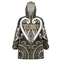 Custom Aotearoa Waikato Tainui Wearable Blanket Hoodie Maori Tribal Pattern