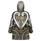 Custom Aotearoa Waikato Tainui Wearable Blanket Hoodie Maori Tribal Pattern