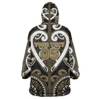 Custom Aotearoa Waikato Tainui Wearable Blanket Hoodie Maori Tribal Pattern