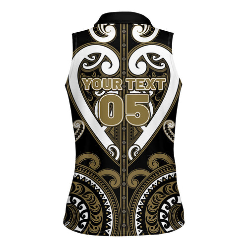 Custom Aotearoa Waikato Tainui Women Sleeveless Polo Shirt Maori Tribal Pattern