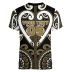 Custom Aotearoa Waikato Tainui Women V-Neck T-Shirt Maori Tribal Pattern