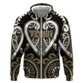 Custom Aotearoa Waikato Tainui Zip Hoodie Maori Tribal Pattern