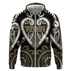Custom Aotearoa Waikato Tainui Zip Hoodie Maori Tribal Pattern