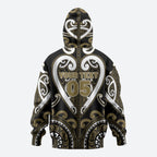 Custom Aotearoa Waikato Tainui Zip Hoodie Maori Tribal Pattern
