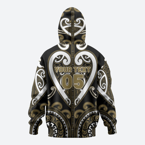 Custom Aotearoa Waikato Tainui Zip Hoodie Maori Tribal Pattern