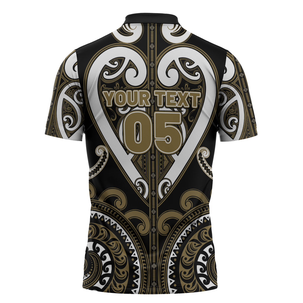 Custom Aotearoa Waikato Tainui Zipper Polo Shirt Maori Tribal Pattern