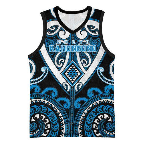 Custom Aotearoa Ngati Kahungunu Basketball Jersey Maori Tribal Pattern