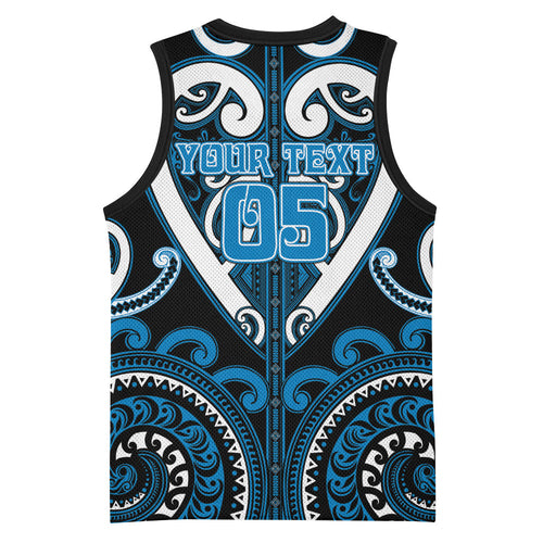 Custom Aotearoa Ngati Kahungunu Basketball Jersey Maori Tribal Pattern
