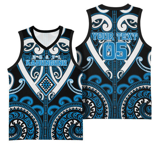 Custom Aotearoa Ngati Kahungunu Basketball Jersey Maori Tribal Pattern