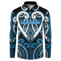 Custom Aotearoa Ngati Kahungunu Button Sweatshirt Maori Tribal Pattern