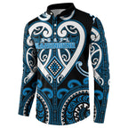 Custom Aotearoa Ngati Kahungunu Button Sweatshirt Maori Tribal Pattern