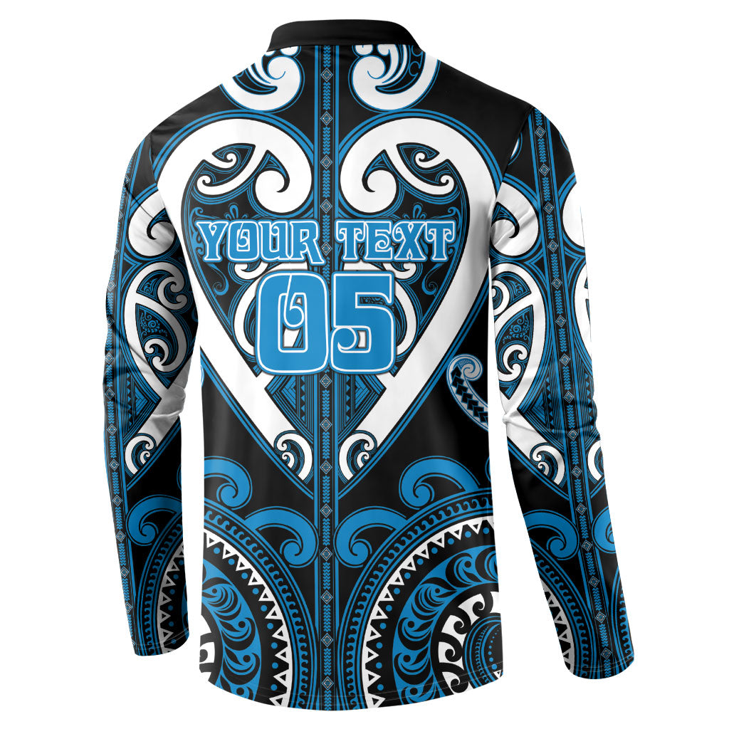 Custom Aotearoa Ngati Kahungunu Button Sweatshirt Maori Tribal Pattern