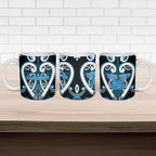 Custom Aotearoa Ngati Kahungunu Ceramic Mug Maori Tribal Pattern